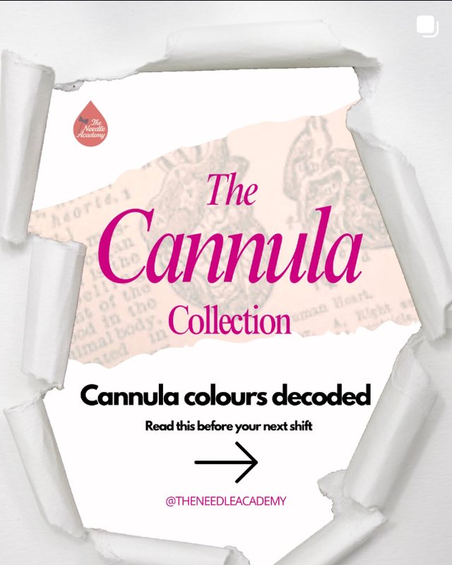 Instagram carousel: the cannula collection, cannula colours decoded