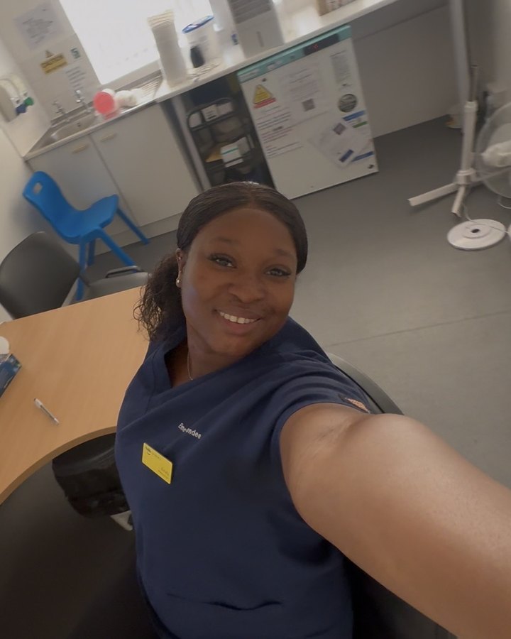 Dr Emefa Vondee working on the ward